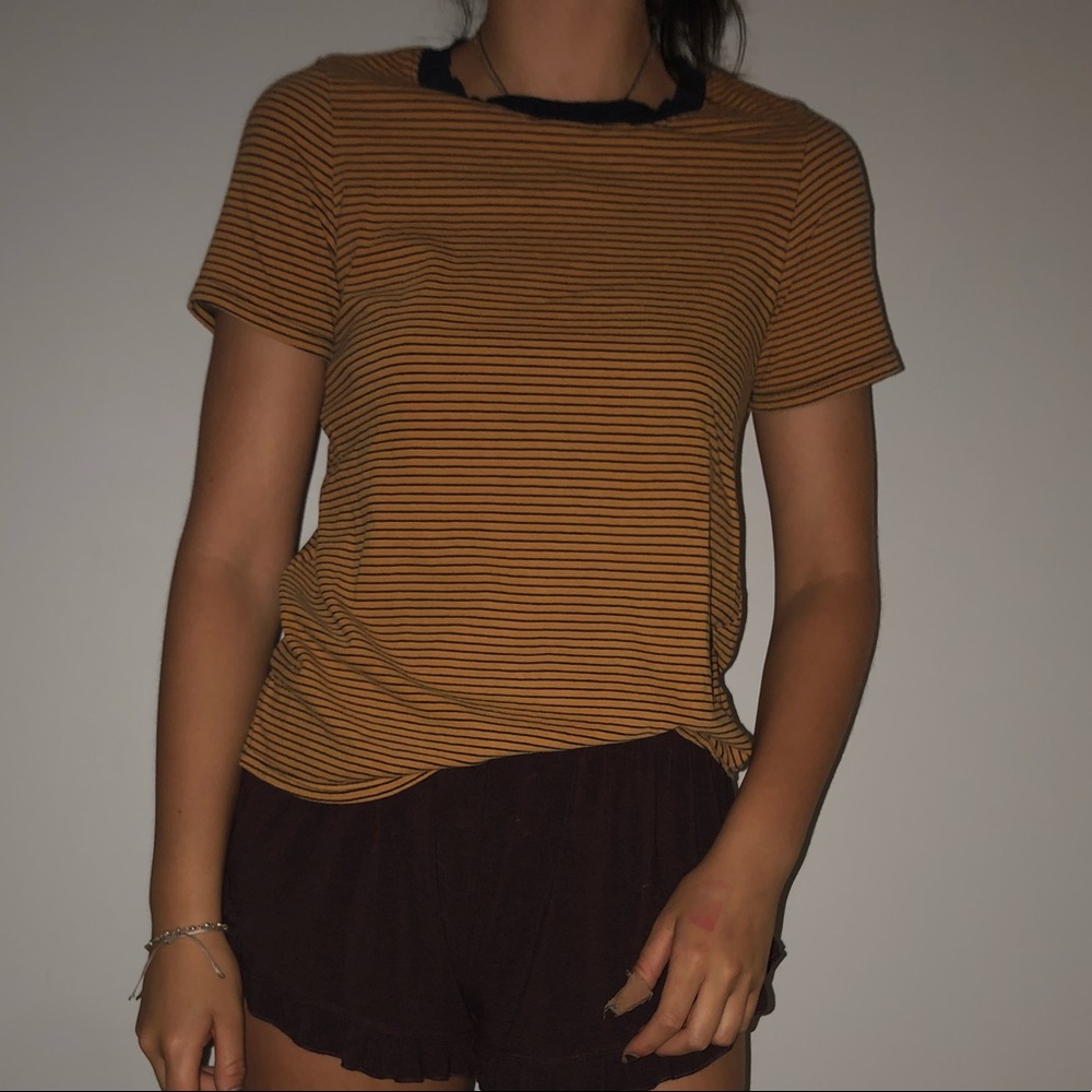Mustard Yellow Striped Tee